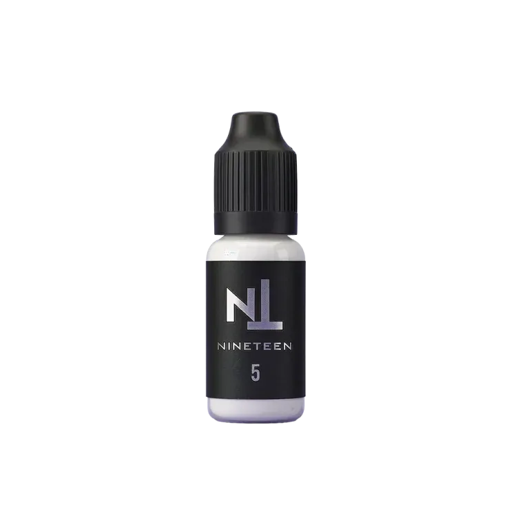 NINETEEN PIGMENTS NT-5 Correttore Bianco professional white permanent makeup modifier bottle for lightening and pastelizing shades.