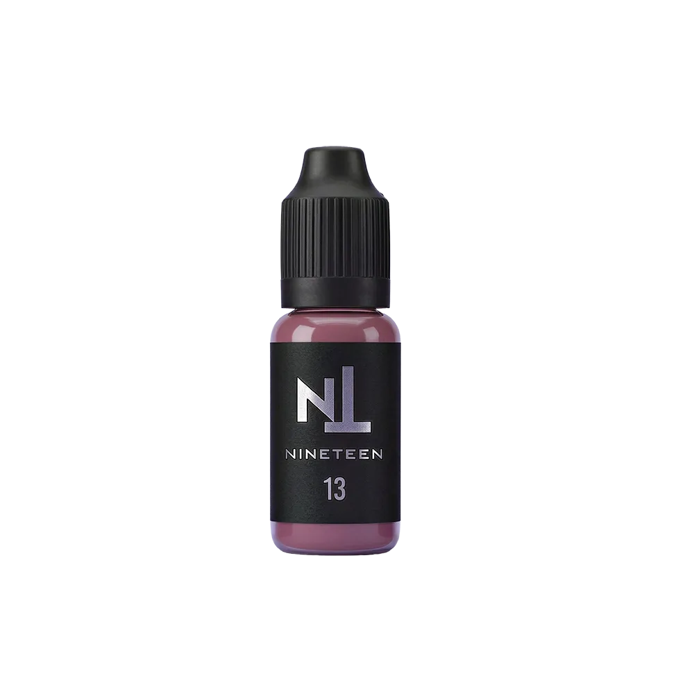 NINETEEN PIGMENTS NT-13 Lips professional cool light pink permanent makeup pigment bottle.