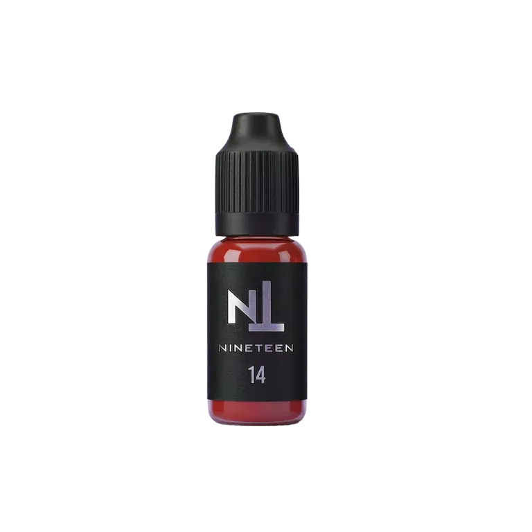 NT-14 Rosso Naturale titanium dioxide-free professional lip PMU pigment bottle.